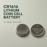 Pile bouton au lithium Ieeton Medical CR1616 3V 55mAh non rechargeable pour télécommande de clé de voiture Mitsubishi Acura GM