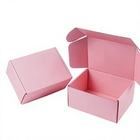 Boîte d'expédition personnalisée avec logo, rose, en carton ondulé, écologique, pliable, pour cadeaux, emballage en papier pour cosmétiques et bijoux