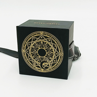 Boîtes à bijoux recyclables en papier de carton noir de luxe personnalisé pour bracelet collier emballage avec logo