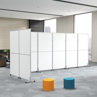 Paravent de bureau pliable mobile sur roulettes, cadre en acier inoxydable, séparateur de pièce portable, protection de la vie privée pour le bureau