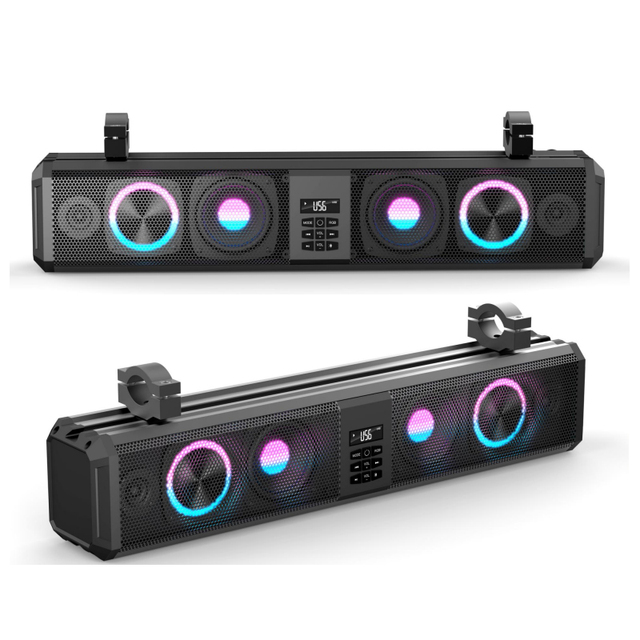 Marine Grade IP66 Square Shape RGB LED Lights BT Subwoofer Soundbar Competitive Price