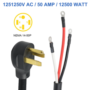 Câble d'alimentation robuste 50 ampères NEMA 14-50P vers borne annulaire, fil de remplacement 10 AWG à 4 broches pour soudeuse et recharge de VE - Product Image 4