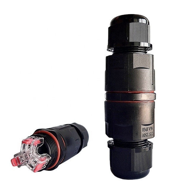 Low Voltage 250V/16A Outdoor Push in Quick Light Cable Connectors Electrical Wire IP68 Waterproof Connectors