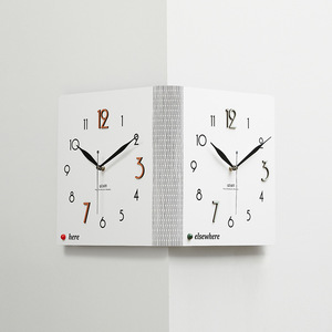 Double-Sided Corner Wall <b>Clock</b> Rectangular <b>Battery</b> Powered Living Room Minimalist Creative <b>Clock</b> - Product Image 1