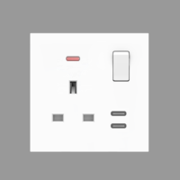 Prise murale standard britannique BS, simple ou double, 13A, avec double port USB, de bonne qualité, universelle