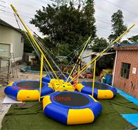 EASYFUN Trampoline Gonflable de Bungee Jumping pour 1 à 6 Personnes, Jeux de Carnaval pour Événements et Parcs, Giochi Meccanici Gonfiabili