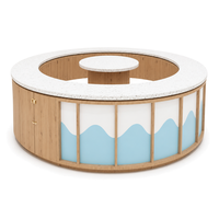 Vitrine de présentation de bijoux de luxe ronde en marbre, taille personnalisée, avec éclairage LED, en verre, pour kiosque de centre commercial de diamants