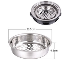 Brasero en acier inoxydable pour barbecue coréen, avec bac de cuisson et grille à charbon, en métal durable