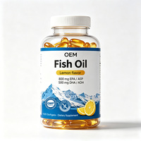 Gélules d'huile de poisson saveur citron OEM 800mg EPA 500mg DHA – Soutient la santé cérébrale, oculaire et cardiovasculaire – Complément nutritionnel quotidien