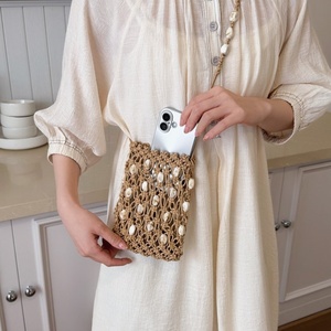 Ins Hot Sale Fashion All-match Popular Woven Single Shoulder Crossbody Phone <strong>Bag</strong> Summer Nylon Rope <strong>Solid</strong> Color Polyester New <strong>Bag</strong> - Product Image 3