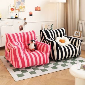 Ensemble de mini chaises de canapé rayées rouges pour enfants Chaise paresseuse mignonne en tissu de conception traditionnelle éponge pour lire des appartements - Product Image 1