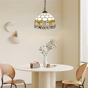 Lámpara Colgante Contemporánea de Techo Alto con Rosas y Tulipanes, Estilo Vintage, de Vidrio Emplomado, <span class=keywords><strong>para</strong></span> Isla de Cocina - Product Image 4