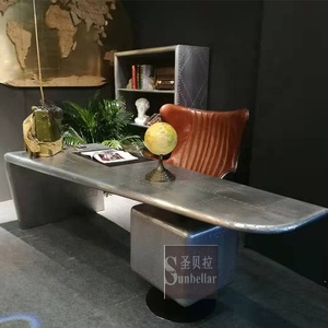 Muebles de aviación personalizados, mesa de Metal de aluminio, estilo avión, escritorio de ala con cajones, aviador hecho a mano - Product Image 2