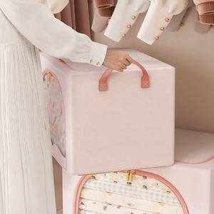 Hermosa nueva impresión cajas de almacenamiento de tela caja de almacenamiento plegable Organizadores de almacenamiento de poliéster ropa - Product Image 4