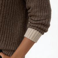 Pull-over décontracté pour femme, col rond, blocs de couleur, manches raglan, tissu doux, automne-hiver, manches longues, personnalisable OEM