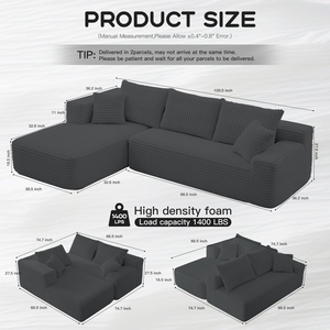 Tùy chỉnh nén sofa nhiều vải tùy chọn nhiều mở rộng chân căn hộ khách sạn Công viên phòng khách xốp lưu trữ - Product Image 3