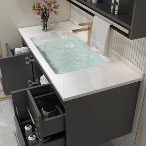 2025 Nuevo estilo pared flotante 1 fregadero colgante 2 cajones muebles de baño tocador de baño - Product Image 3