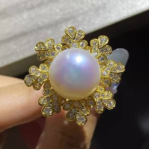 Support de bague en argent S925 WENCHI 11756 pour accessoires DIY avec perles doubles en forme de gourde 3-5mm – Support de bijoux tendance - Product Image 3