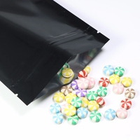 Logo personnalisé noir fermeture éclair feuille d'aluminium mylar sac thermoscellé refermable auto-scellant alimentaire café thé collation stockage emballage pochette