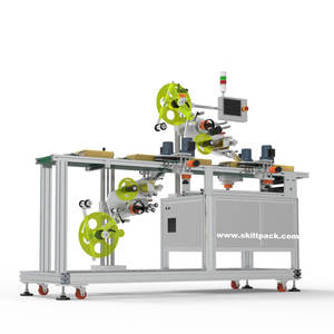 Applicateur d'étiquettes supérieures et inférieures pour sacs SKILT avec imprimante, machine d'étiquetage double face en stock, fabricant depuis 1998, CE Servo - Product Image 2