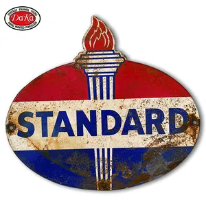 Standard Torch Oil Gasoline Tires Car Parts Service Porcelain Enamel