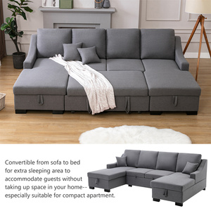 <span class=keywords><strong>Divano</strong></span> <span class=keywords><strong>Letto</strong></span> Angolare <span class=keywords><strong>a</strong></span> U del Produttore con Penisola Estraibile e <span class=keywords><strong>Contenitore</strong></span>, Convertibile in <span class=keywords><strong>Letto</strong></span> King Size - Product Image 4