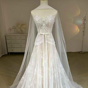 Robe de mariée sirène bohème avec appliques en dentelle, design royal, perles et fleurs Lsjj33 - Product Image 5