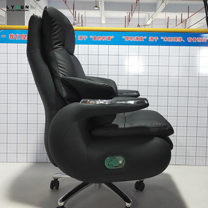 Kursi Eksekutif Putar Modern Berbahan Kulit PU Abu-abu Ergonomis yang Dapat Diperpanjang dengan Sandaran Kaki - Product Image 6