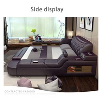 Lit intelligent de luxe, mobilier de chambre à coucher, lit king size, lit de mariage, lit multifonction avec haut-parleur multimédia et massage
