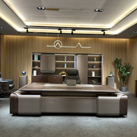 Bureau de direction moderne de luxe avec armoire de rangement, bureau de PDG en bois pour mobilier de bureau