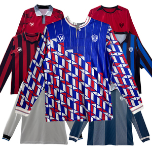 サッカークラブレトロサッカージャージークラシックスタイルビンテージサッカーtシャツ長袖レトロサッカージャージー1989-90 - Product Image 1