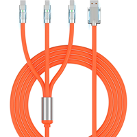 Kabel pengisian daya Multi 3 dalam 1 12W USB-C, kabel pengisian daya cepat, kabel Universal untuk perangkat IOS, USB mikro & tipe-c