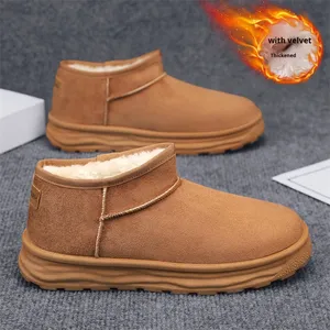 รองเท้าบูทหิมะลำลองสำหรับผู้ชายบุขนสั้นเทียมสำหรับฤดูหนาว พื้นรองเท้า EVA  ทันสมัย - Product Image 3