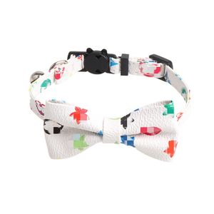 Conjunto de Corbata y Bandana de Diseño de Lujo para Mascotas, <span class=keywords><strong>Collar</strong></span> de Cuero con Lazo, <span class=keywords><strong>Collar</strong></span> de PU para Perros - Product Image 3