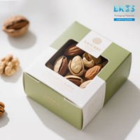 OEM Pochettes pliables en papier recyclé écologique 350g-400g avec fermeture magnétique et gaufrage pour sushis, snacks, barres protéinées et noix
