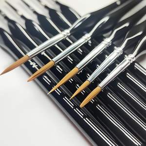 Pittura di numeri pennelli artistici in legno estremamente sottile linea di gancio pennello pittura ad olio di numeri <span class=keywords><strong>Art</strong></span> forniture per pennelli per capelli donnola - Product Image 4