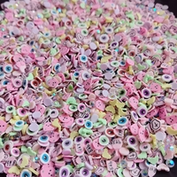 Yeux de fantôme roses, strass en forme de chauve-souris, mélange de paillettes en argile polymère pour Halloween, pour projets de bricolage, projets de shaker, fournitures pour slime