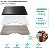 Tablero de Mesa de MDF Recubierto de PVC, Colores Personalizados, Borde Sin Costuras, Superficie Lisa, Panel de Escritorio para Muebles de Oficina