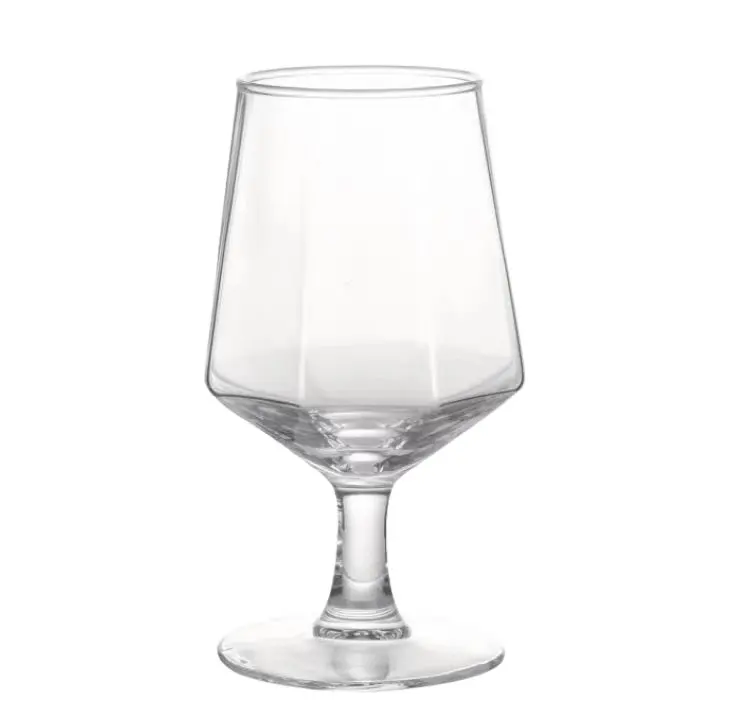 440ml Hexagonal Brandy Snifter Crystal Chubby Footed Wine Cup With Stem Belly Glass Cognac Goblet Integrated Stemware 6300