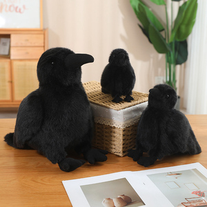 Fabricación realista <span class=keywords><strong>Cuervo</strong></span> <span class=keywords><strong>peluche</strong></span> animal lindo negro cuervos pájaro <span class=keywords><strong>peluche</strong></span> muñeca juguete regalos - Product Image 4