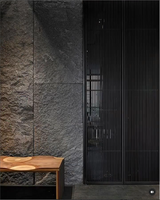 Panel Dinding Batu Fleksibel Veneer Batu Putih Wabi Sabi, Pelapis Batu Kasar untuk Dekorasi Interior Lobi Hotel Spa