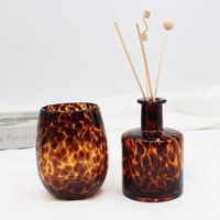 FENGJUN léopard conteneur de bougie en verre cristal de haute qualité bougie parfumée bougie en cire de soja en verre