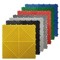 Dalles de sol emboîtables pour garage 400x400x18mm, grilles de rangement faciles pour lave-auto, tapis modulaire compact pour atelier automobile