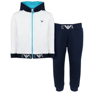 100% Cotton Công Nghệ Fleece Theo Dõi Phù Hợp Với Trắng Đen Và Bầu Trời Xanh Trống Phù Hợp Với Biểu Tượng Tùy Chỉnh Người Đàn Ông Chạy Thể Dục Thể Thao Mặc Tracksuit - Product Image 1