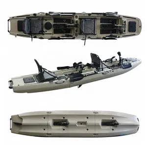 Vicking New Designed 4.36M 2 Person Modular Fishing Kayak With Pedals Detachable Foldable Kayak With Electric Motor