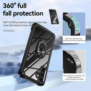 Funda con soporte de anillo resistente para <span class=keywords><strong>Samsung</strong></span> <span class=keywords><strong>Galaxy</strong></span> A35 A55 A16 A25 A24 A34 A15 A54 A14 A12 A32 <span class=keywords><strong>A52</strong></span> MARCO DE TPU suave cubierta transparente híbrida - Product Image 4