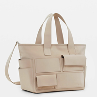 Sac fourre-tout et bandoulière personnalisé en cuir végétalien de haute qualité pour femme avec fermeture éclair, taille sur mesure pour usage quotidien