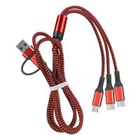 2022 nouvelle conception 5 en 1 Usb C a vers USBC Micro 8pin câble de charge multi avec câble de charge en nylon tressé couleur claire C Type PD