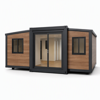 Maison conteneur pliable à double aile de 10 pieds, type cabane de camping avec cuisine et salle de bain, mini-maison, prête pour le glamping et l'hôpital, expédition immédiate