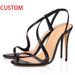 निर्माता कस्टम cl सुरुचिपूर्ण काले खुले पैर की अंगुली स्टिलेटो उच्च हील्स पर्ची पर स्ट्रैपी सैंडल पार्टी आधुनिक महिलाओं के जूते - Product Image 1